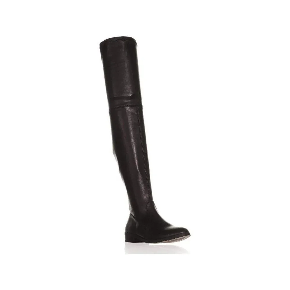 INC Irinaa Black Faux Suede Over Knee Boots Sz 5.5M